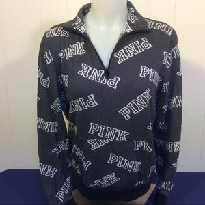 Lightweight 1/4 Zip Sweatshirt Pink Victoria’s Secret Size Small